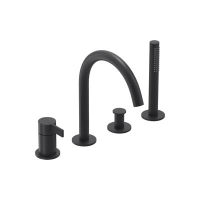 IVY Pact Badrandcombinatie - 4-wegs - mengkraan - draaibare uitloop - uittrekbare handdouche - Mat zwart PED 6302152