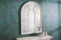 Design wandspiegel CASTILLO 100cm witte raamspiegel in landhuisstijl Shabby Chic - 43872 - thumbnail