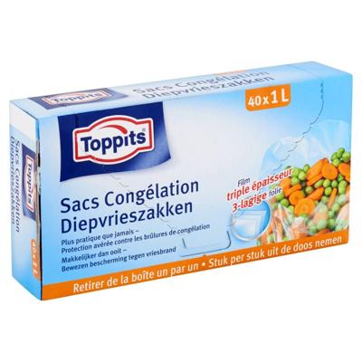Melitta Toppits diepvrieszakjes 1,0ltr 40stuks Melitta Toppits diepvrieszakjes 1,0ltr 40stuks