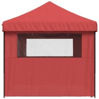 Partytent inklapbaar pop-up met 4 zijwanden bordeauxrood - thumbnail