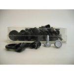 Kabelklem enkel Bofix met parkers (25 stuks) - Zwart - thumbnail