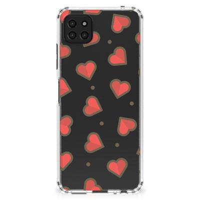 Samsung Galaxy A22 5G Doorzichtige Silicone Hoesje Hearts Samsung Galaxy A22 5G Doorzichtige Silicone Hoesje Hearts