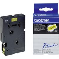 Brother TC-691 Labeltape Kunststof Tapekleur: Geel Tekstkleur: Zwart 9 mm 7.7 m - thumbnail