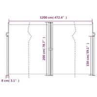 VidaXL Windscherm uittrekbaar 200x1200 cm beige - thumbnail