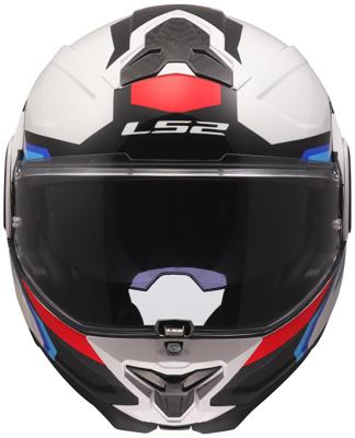 LS2 opklaphelm "ff910 advant ii triple". helmet ff910 advant ii triple xxl wh/blue/red