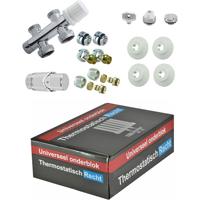 Radiator Onderblok Wiesbaden Recht Chroom (Voor midden aansluiting) - thumbnail