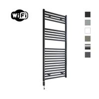 Elektrische Radiator Sanicare HWV Met Wifi 111,8x45 cm Mat Zwart 596W Met Thermostaat Zwart Linksonder Sanicare - thumbnail