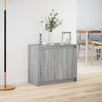 Dressoir met LED 72x34x61 cm bewerkt hout grijs sonoma eiken - thumbnail