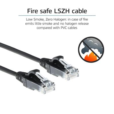 ACT DC9905 LSZH U/UTP CAT6 Datacenter Slimline Patchkabel Snagless | RJ45 Connectoren | Zwart | 5 meter