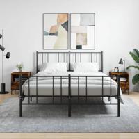 Nachtkastjes 2 st 40x35x47,5 cm bewerkt hout gerookt eikenkleur - thumbnail