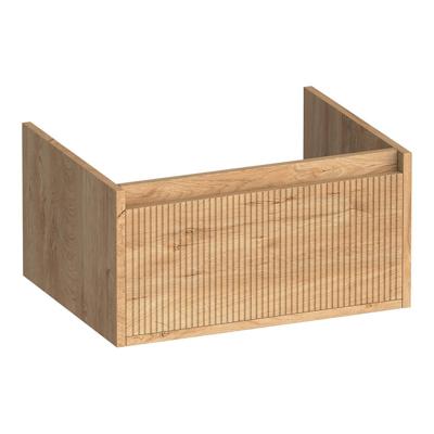 Brauer Hope Wavy - Onderkast - 60 cm - met 1 Softclose Lade Greeploos en 1 Sifon Uitsparing - Forest Tan