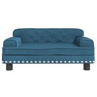 Hondenmand 70x45x30 cm fluweel blauw - thumbnail