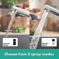 Hansgrohe Zesis M33 ééngreeps keukenmengkraan 150 uittrekbare vuistdouche 2jet sBox lite, chroom - thumbnail