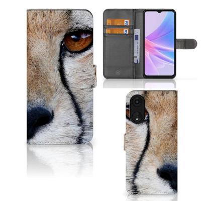 OPPO A78 5G | A58 5G | Telefoonhoesje | Met pasjeshouder | Cheetah