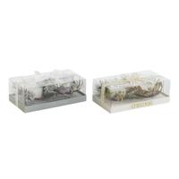 Kaarsenset DKD Home Decor Gouden Zilverkleurig Kerstmis 10 x 10 x 7 cm (2 Stuks) - thumbnail