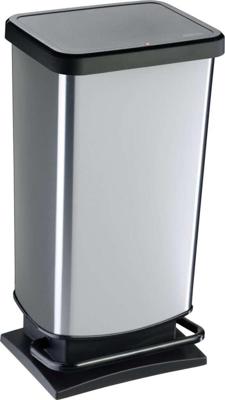 Rotho Paso Pedaalemmer 40L Zilver Metallic Rotho Paso Pedaalemmer 40L Zilver Metallic