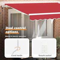 VidaXL Inklapbaar zonnescherm rood 350 x 200 cm stof - thumbnail