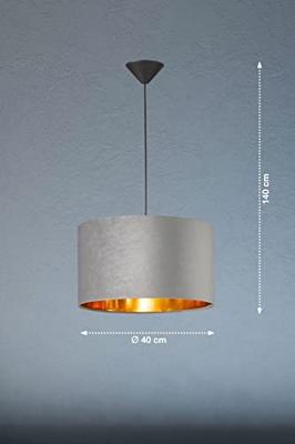 Fischer & Honsel HanglampAura grijs velvet - 60083