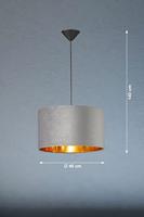 Fischer & Honsel HanglampAura grijs velvet - 60083 - thumbnail