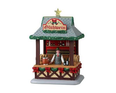 Lemax gluhwein booth kerstdorp tafereel Caddington Village 2024
