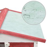 Konijnenhok voor buiten met 3 deuren hout rood - thumbnail