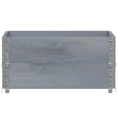 VidaXL Palletopzetranden 2 st 80x60 cm massief grenenhout grijs