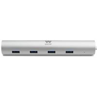 Hub USB Woxter PE26-142 Wit Zilverkleurig Aluminium (1 Stuks) - thumbnail