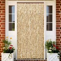 Vliegengordijn 90x220 cm chenille beige en bruin - thumbnail