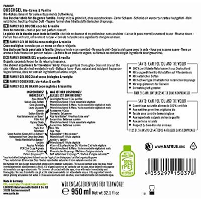 Sante Family showergel coconut & vanilla bio 950 Milliliter