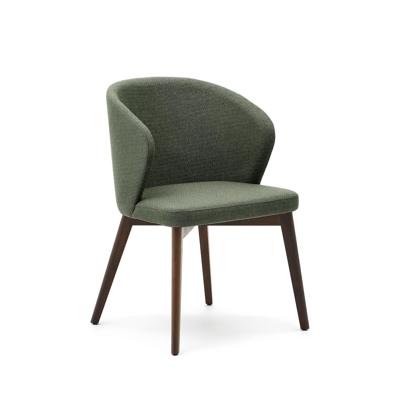 Kave Home Eetkamerstoel 'Darice' Walnoot onderstel, kleur Groen Kave Home Eetkamerstoel 'Darice' Walnoot onderstel, kleur Groen