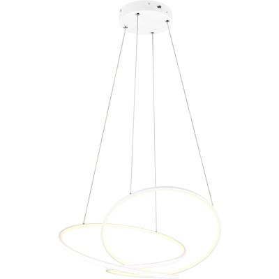 LED Hanglamp - Trion Alvin - 52W - Aanpasbare Kleur - Dimbaar - Rond - Mat Wit - Metaal