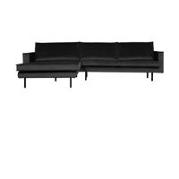 WOOOD Rodeo bank chaise longue links velvet Antraciet - thumbnail