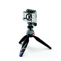 Manfrotto MKPIXIEX-BK Pixi Treppiedi da Tavolo con Staffa ed Attacco per GoPro, Nero - thumbnail