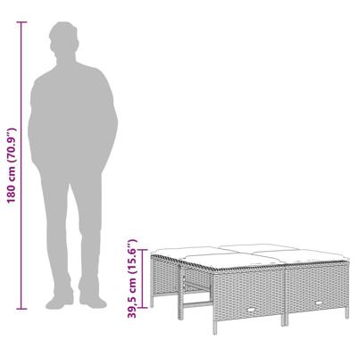 5-delige Loungeset met kussens poly rattan beige - thumbnail