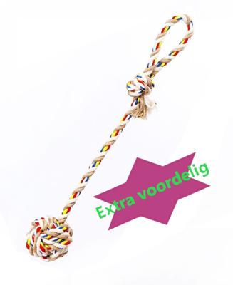 Nobleza Hondenspeelgoed - Touw met bal - 45 cm