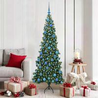 VidaXL Hoek kunstkerstboom met 300 led groen 180 cm pvc en metaal - thumbnail