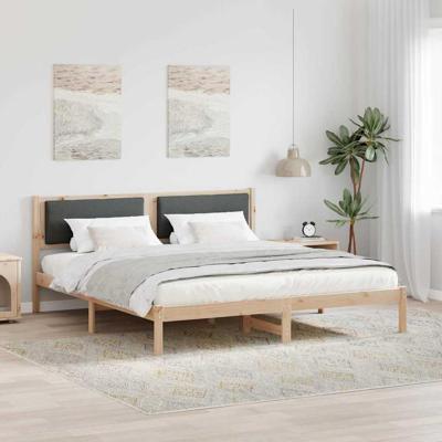 Bedframe Donkergrijs 180 x 200 cm Massief grenenhout