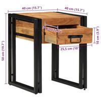 Bijzettafel met lade Bruin 40 x 40 x 50 cm Massief acaciahout - thumbnail