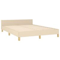 Bedframe zonder matras stof crèmekleurig 140x200 cm - thumbnail