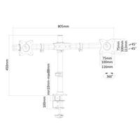 Neomounts Flatscreen bureausteun crossbar FPMA-DCB100DB bevestiging - thumbnail