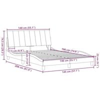 Bedframe zonder matras "Hanko" stof donkergrijs 140x190 cm - thumbnail