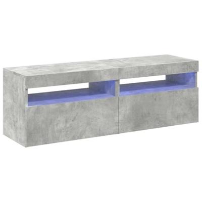 Tv-meubelen 2 st met LED-verlichting 60x35x40 cm betongrijs