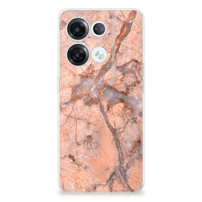 OPPO Reno8 Pro | TPU | Siliconen hoesje | Marmer Oranje OPPO Reno8 Pro | TPU | Siliconen hoesje | Marmer Oranje