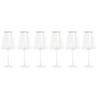 Vlak glas voor champagne en cava Home ESPRIT Transparant Gouden Kristal 400 ml (6 Stuks) - thumbnail