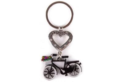 Matix Sleutelhanger Amsterdam Hart 6 Cm Staal Zwart/zilver