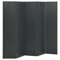 VidaXL Kamerscherm met 5 panelen 200x180 cm staal antracietkleurig - thumbnail