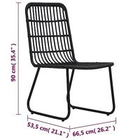 Tuinstoelen 2 st poly rattan zwart - thumbnail