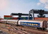 MiniTrix 18297 N 3-delige set grote schuiframen van de Transwaggon, MHI - thumbnail