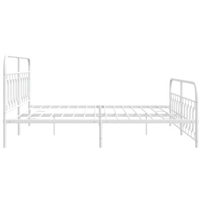 Bedframe met hoofd- en voeteneinde metaal wit 200x200 cm