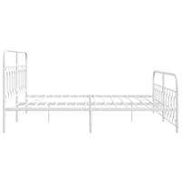 Bedframe met hoofd- en voeteneinde metaal wit 200x200 cm - thumbnail